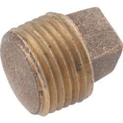 Item 464054, Low lead solid threaded pipe plug. Rough brass, import.