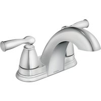 84942 Moen Banbury 2-Lever Handle Low-Arc Bathroom Faucet with Pop-Up