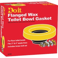 1062 Do it Wax Ring Toilet Bowl Gasket With Brass Bolts