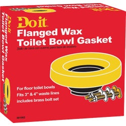 Item 465455, Do it no-seep No. 1 toilet bowl gasket with brass bolts.
