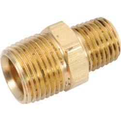 Item 466107, Low lead Male pipe thread x Male pipe thread with hex shoulder.