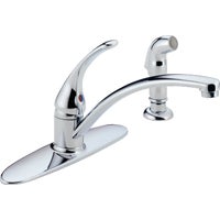 B4410LF Delta Foundations Single Handle Kitchen Faucet with Sprayer faucet kitchen