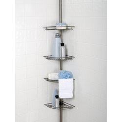 Item 467284, 4 large adjustable self-draining shelves to hold shampoo, conditioners, 