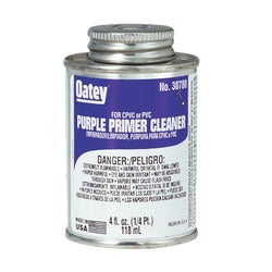 Item 481408, A purple-tinted all-purpose primer/cleaner for PVC and CPVC pipe and 