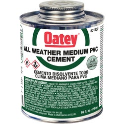 Item 483230, Medium-bodied clear cement recommended for use on PVC pipe and fittings up 