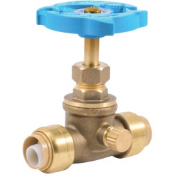 Item 484941, Push-to-connect gate valve is compatible with any combination of copper, 