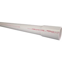 PVC 04025B 0800 Charlotte Pipe 20 Ft. Schedule 40 Cold Water PVC Pressure Pipe, Belled End