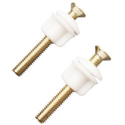 Item 489727, Replacement bolts for toilet seat hinges. Polished brass.