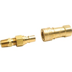 Item 499498, Brass. 3/8 In. propane or natural gas quick connector. 3/8 In.
