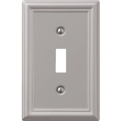 Item 500236, Chelsea stamped steel, toggle switch wall plate.