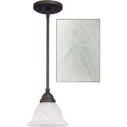 Item 500334, Pendant fixture with alabaster glass shade.