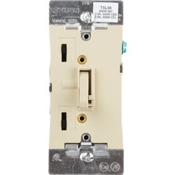 Item 500336, Universal lighted toggle slide dimmer switch.