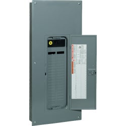 Item 500585, Type QO load center with cover and main breaker installed.
