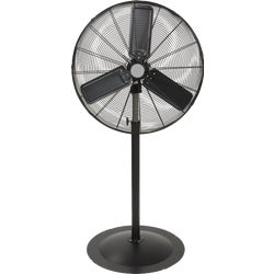 Item 500712, 30-inch oscillating fan with all metal construction and round base.