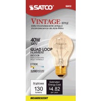 S2412 Satco A19 Incandescent Vintage Edison Decorative Light Bulb