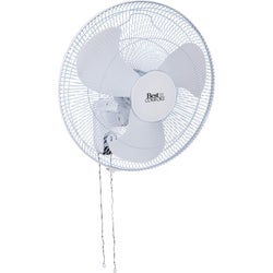 Item 500919, White 18-inch oscillating wall fan.