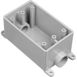 Item 501069, PVC (polyvinyl chloride) molded conduit outlet box for through terminations