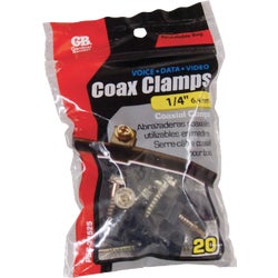 Item 501073, Coaxial cable clamp. Secures RG-59 and RG-6 coaxial.