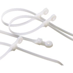 Item 501128, Mounting cable tie secures bundles to walls, studs, or other surfaces 