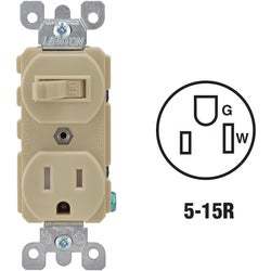 Item 501296, Leviton commercial grade, tamper resistant, thermoplastic, switch/outlet 