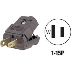 Item 501330, Thermoplastic cord plug. Features built-in clamp tight strain relief.