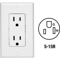 C24-05675-00W Leviton Decora Duplex Outlet With Wall Plate