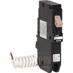 Item 501443, Eaton single-pole, GFCI (ground fault circuit interrupter) breaker.
