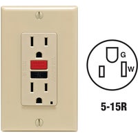 C21-GFNT1-RNI Leviton SmartLockPro Self-Test 15A GFCI Outlet With Wall Plate