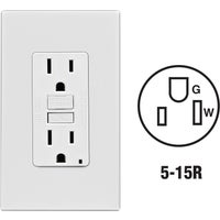 C32-GFNT1-0PW Leviton SmartLockPro Self-Test GFCI Outlet With Screwless Wall Plate