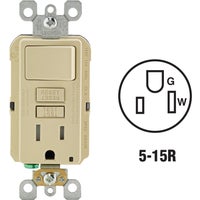 C91-GFSW1-00I Leviton Self-Test Tamper Resistant GFCI Switch & Outlet Combination With Wallplate