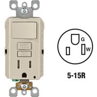 C96-GFSW1-00T Leviton Self-Test Tamper Resistant GFCI Switch & Outlet Combination With Wallplate