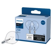 570143 Philips DuraMax Candelabra G16.5 Globe Light Bulb