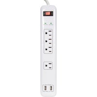 PB505104 Prime Wire & Cable Surge Protector Strip With USB Charger