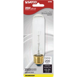 Item 502566, T10 tubular shape incandescent light bulb with medium brass base.