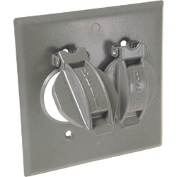Item 502693, 2-gang device vertical mount cover for 2 single receptacles, 1.