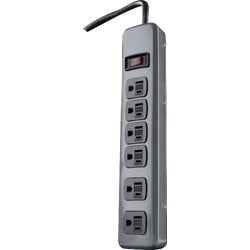 Item 502701, Durable metal body 6-outlet power strip.