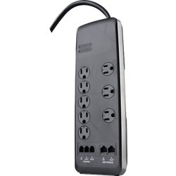 Item 502778, 8-outlet surge strip optimizes your power needs by expanding one standard 