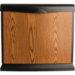 Item 502817, Honey oak console style humidifier is sure to compliment any decor.