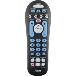 Item 502855, RCA remote control featuring a partially backlit keypad.