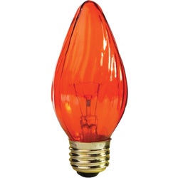 Item 504225, Flame shaped, blunt tip, medium base, multi-use decorative light bulb.
