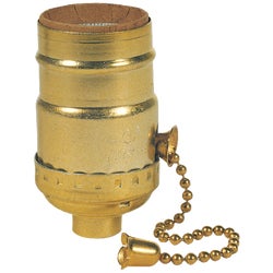 Item 507407, Pull chain socket, featuring 3-way function and bright brass finish.