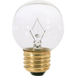 Item 511137, G16.5, decorative, incandescent globe light bulb with medium brass base.