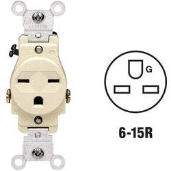 Item 512635, Heavy-duty specification grade grounding outlet.