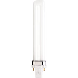 Item 513698, T4 GX23 pin-base CFL (compact fluorescent) bulb.