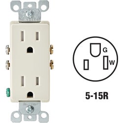 Item 514128, Decorative tamper resistant grounded duplex receptacle meets the 2008 NEC 