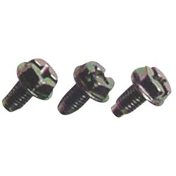 Item 514303, Green round washer head. Screw for switch and outlet boxes.