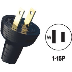 Item 514964, Round vinyl handle plug with spring blades. Maximum cord diameter 0.