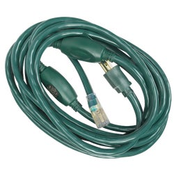 Item 515142, 20 foot 14/3 STW green in-line outlet cord.