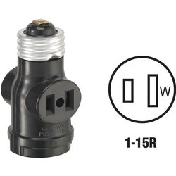 Item 515259, Converts single socket to lampholder with 2 standard plug outlets.