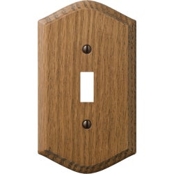Item 516171, Solid oak toggle switch, wall plate.